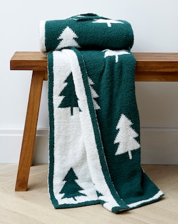 Christmas Trees Knit Throw