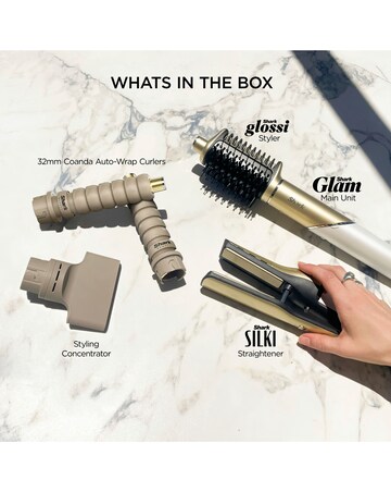 Shark Glam Straight & Waves Multi-Styler 4-In-1 - Gold - HD6041SUK