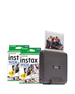Fujifilm Instax Link Wide Printer with 40 Shot Film Pack - Mocha Gray