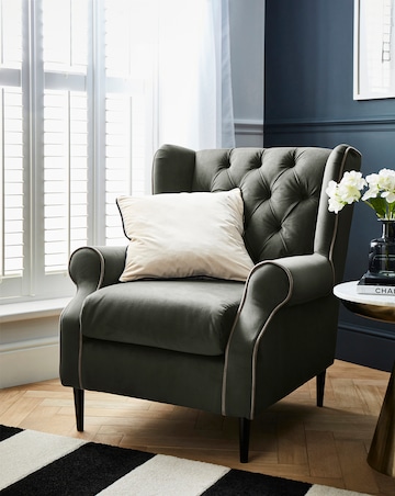 Joanna Hope Marbella Velvet Button Back Accent Chair