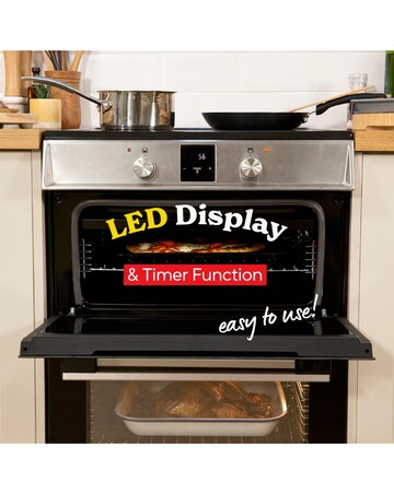 RUSSELL HOBBS 60CM Double Electric Cooker With Induction Hob - Stainless Steel