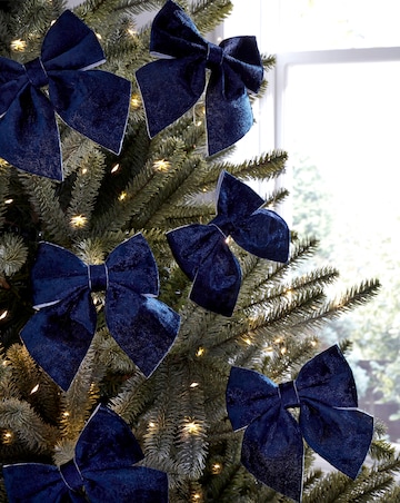 Set of 6 Velvet Bow Decorations