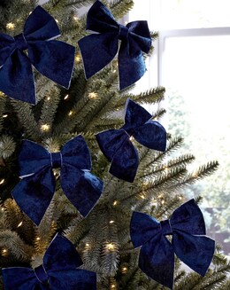 Set of 6 Velvet Bow Decorations