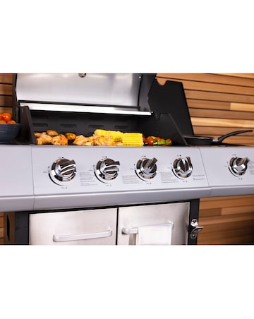 Charles Bentley 4 Burner Gas BBQ with Side Burner