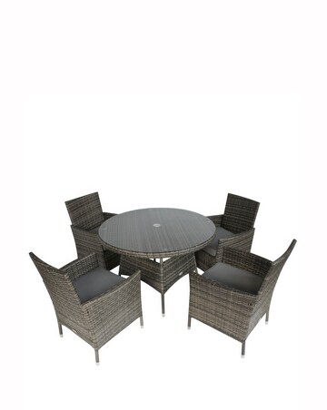 Charles Bentley 4 Seater Round Rattan Dining Set