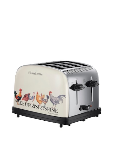 Emma Bridgewater 25780 Rise and Shine Stainless Steel 4 Slice Toaster