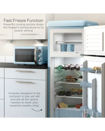 Swan SR11010BLNE Retro 30/70 Top Mounted Fridge Freezer - Blue