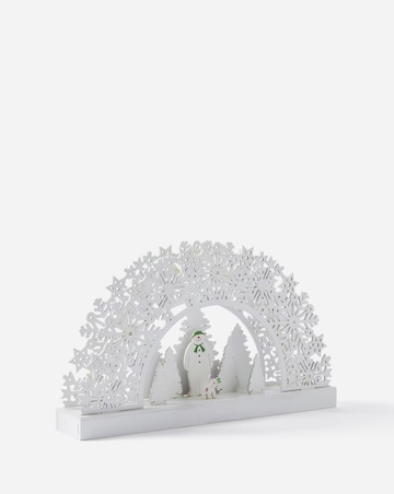 The Snowman Lit Wooden Scene