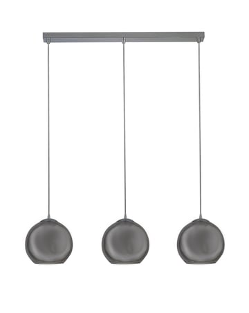 3 Light Chrome and Smoke Glass Ball Ceiling Bar Pendant