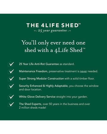 4LIFE Apex Shed 6x8 - Double Door - No Window (Home Delivery)