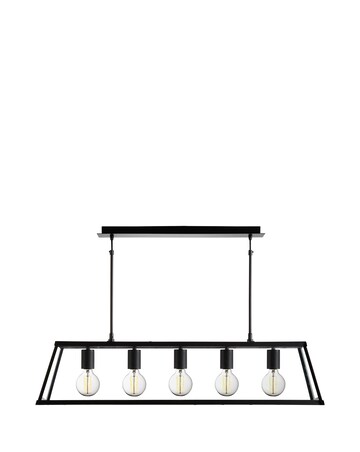 5 Light Matt Black Ceiling Bar Pendant