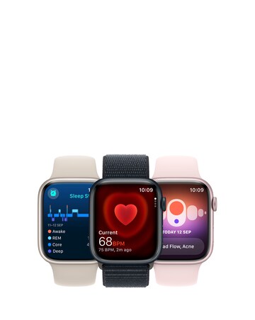 Apple Watch Series 9 Cellular 41mm Midnight Aluminium Case, Sport Band - M/L