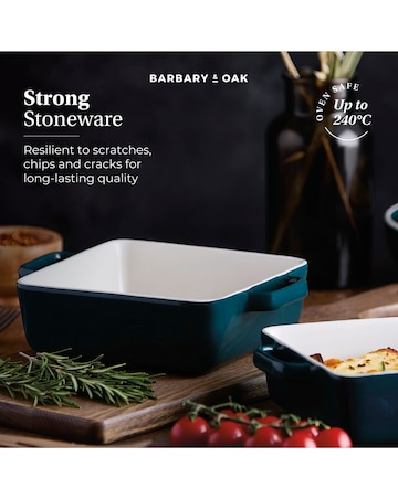Barbary & Oak Nattura Set of 2 Square Baking Dishes Teal
