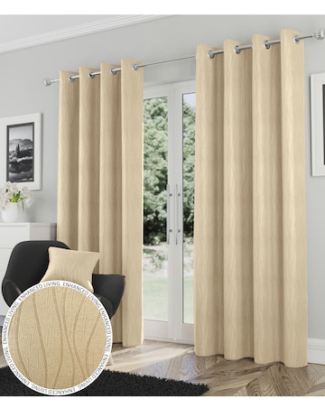 Goodwood Thermal Light Filtering Textured Embossed Eyelet Curtain