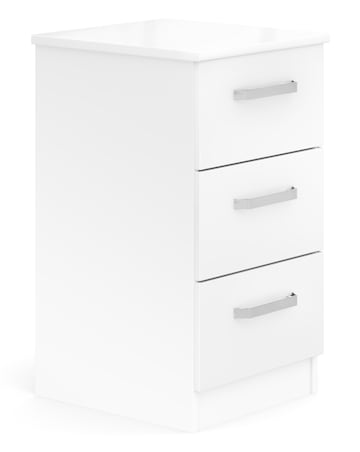 Kendal Ready Assembled High Gloss 3 Drawer Bedside Table