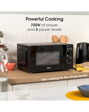 Abode 20 Litre Black Manual Microwave
