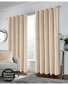 Hampton 100% Thermal Blackout Eyelet Velvet Curtain