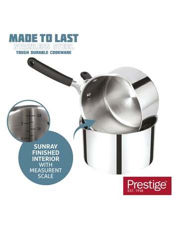 Prestige Made to Last 3 Piece Straining Saucepan Set