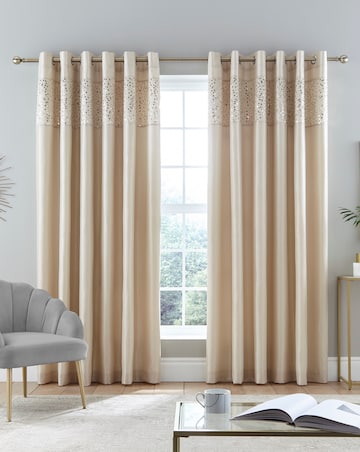 Catherine Lansfield Glitzy Light Filtering Eyelet Curtains