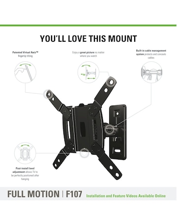 Sanus VuePoint F107D-B2 Full Motion 13-40in TV Wall Bracket