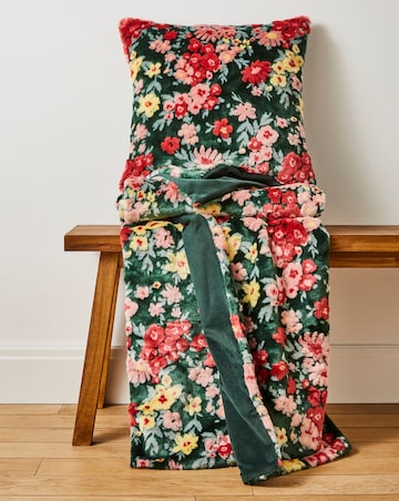 Ditsy Floral Faux Fur Throw