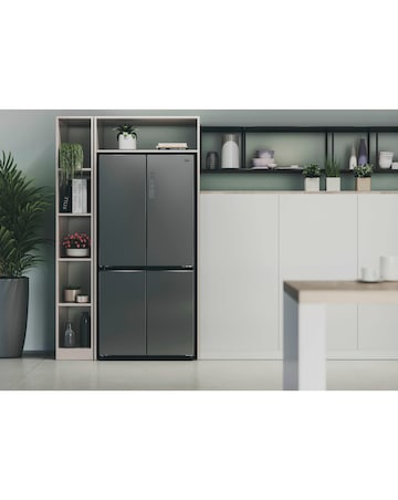 Hoover HHCR3818ENPL Non-Plumbed American Fridge Freezer Silver + Install