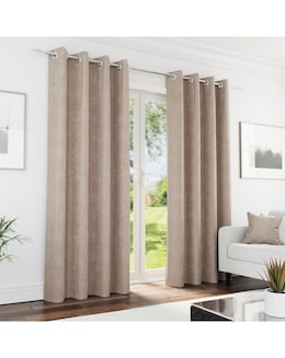 Knightsbridge Chenille Black Out Eyelet Curtains