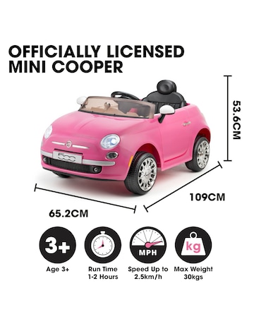 Xootz 6V Fiat 500 - Pink