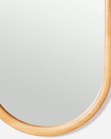 Light Wood Oval Wall Mirror