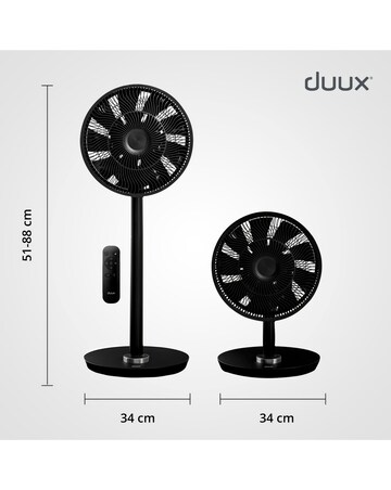 Duux Whisper Smart Matt Black Finish Portable Fan