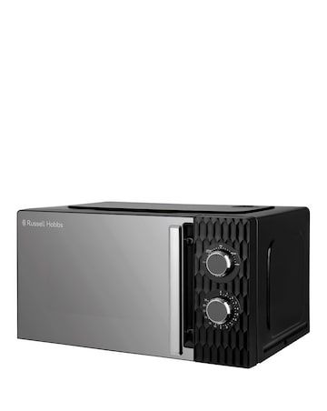 Russell Hobbs Black Honeycomb Bundle - Kettle, 4 Slice Toaster & Microwave