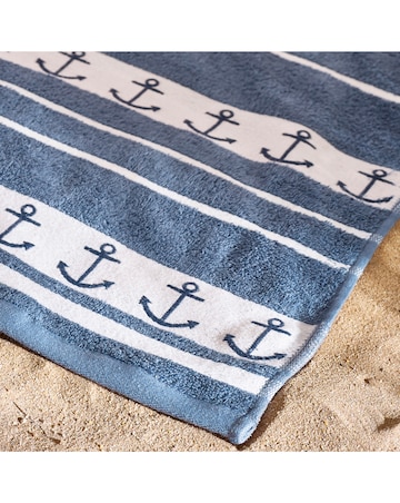 Catherine Lansfield Anchors XL Beach Towel