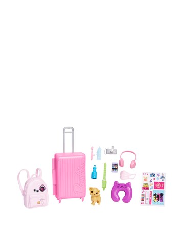 Barbie Malibu Travel Playset with Puppy and 10 Accessories