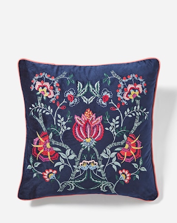 Estelle Embroidered Velvet Cushion
