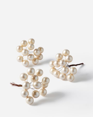 Gisela Graham Pearl Christmas Tree Picks - Set of 5