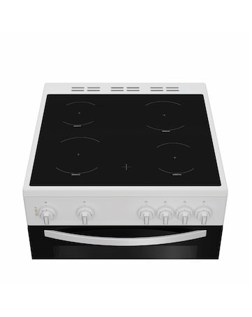 Indesit ITE6VMW 60cm Electric Twin Cooker with Ceramic Hob - White