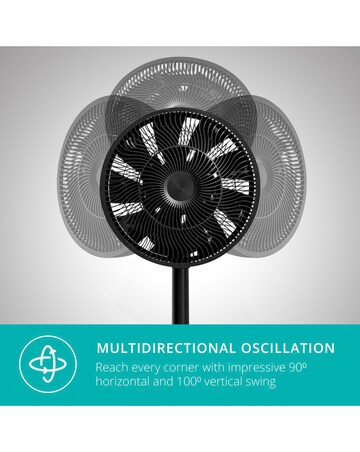 Duux Whisper Smart Matt Black Finish Portable Fan