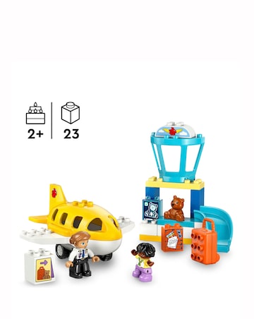 LEGO DUPLO Town First Time at the Airport Building Toy for Imaginary Play 10443
