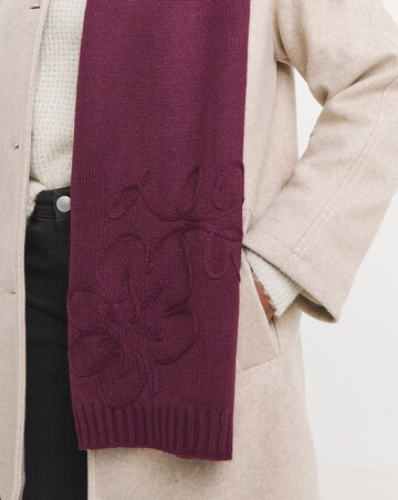 Floral Embroidered Knitted Scarf