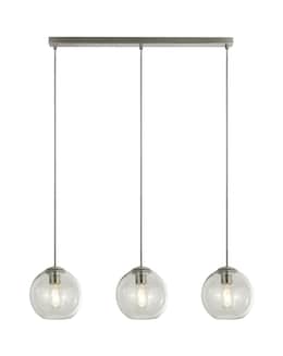 3 Light Chrome and Clear Glass Ball Ceiling Bar Pendant