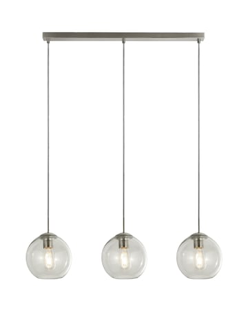 3 Light Chrome and Clear Glass Ball Ceiling Bar Pendant