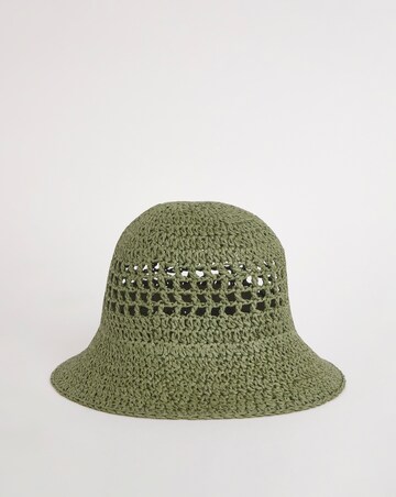 Khaki Crochet Straw Hat