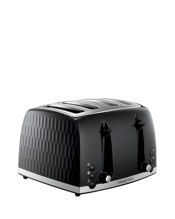 Russell Hobbs 26071 Textured Honeycomb Black 4 Slice Toaster