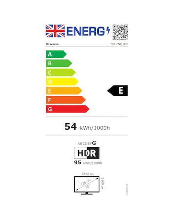 Hisense 50in 50E7NQTUK Smart 4K UHD HDR QLED TV with Amazon Alexa