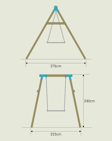 TP Eagle Wooden Swing Set with Large Nest Swing
