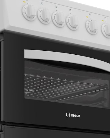 Indesit ITE5EMW 50cm Electric Twin Cooker - White + Installation