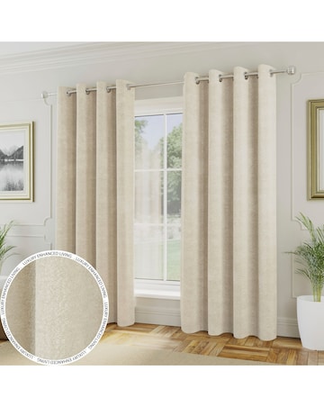 Royal Luxury Boucle Lined Eyelet Curtains