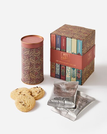 Arts & Crafts Hot Chocolate Library & Choc Chip Biscuit Tin bundle