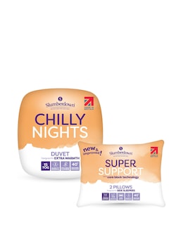 Slumberdown Chilly Nights 15 Tog Duvet +  2 Super Support Pillows Bundle