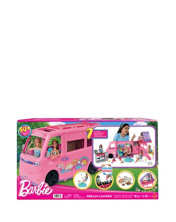 Barbie Dream Camper Playset with Roof Tent, BBQ Grill with Color-Change Feature
